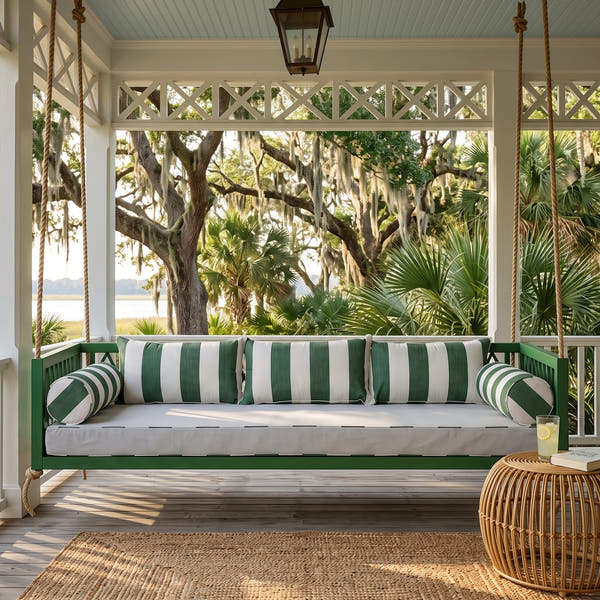 East Green Florence Aluminum Porch Swing Bed