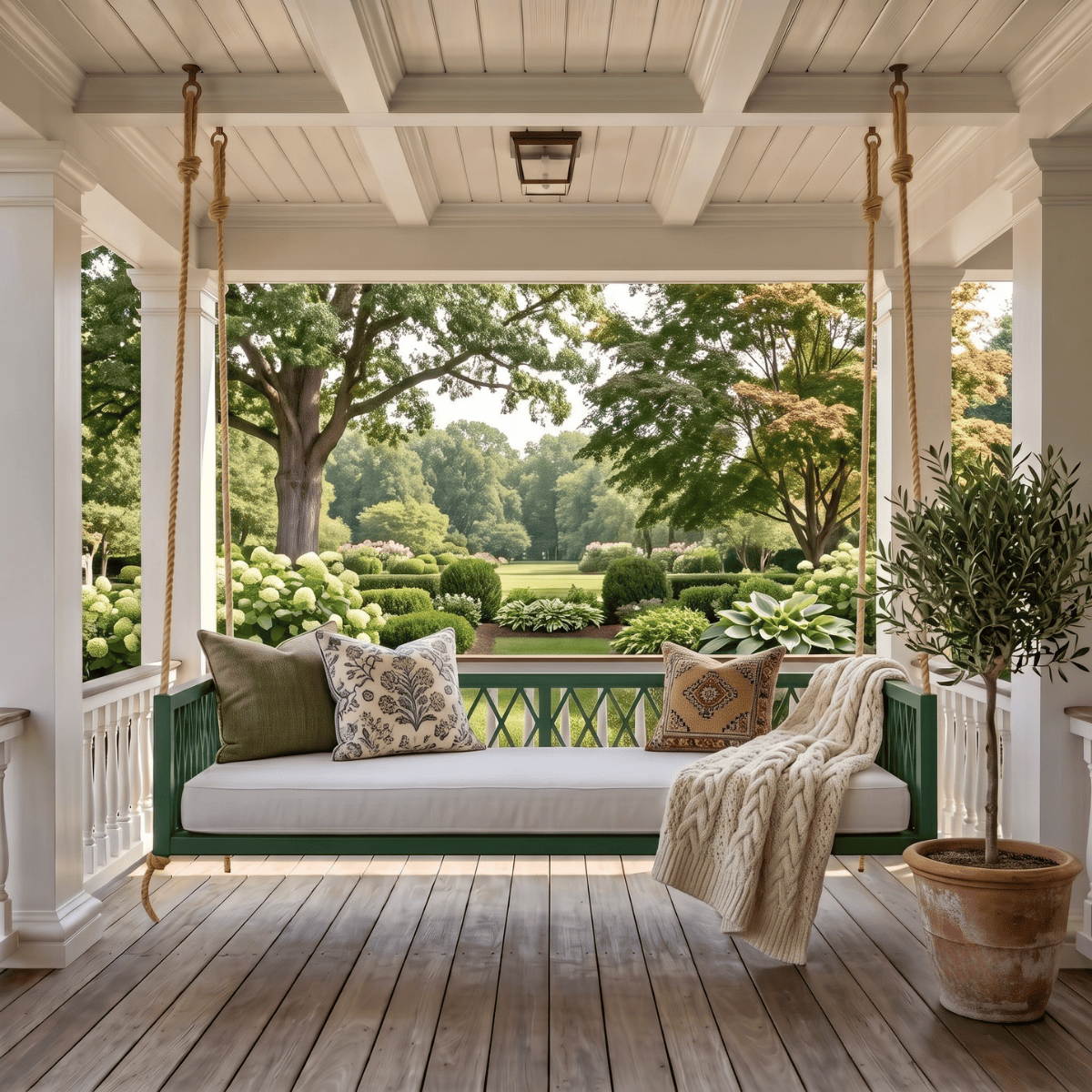 East Green Florence Aluminum Porch Swing Bed