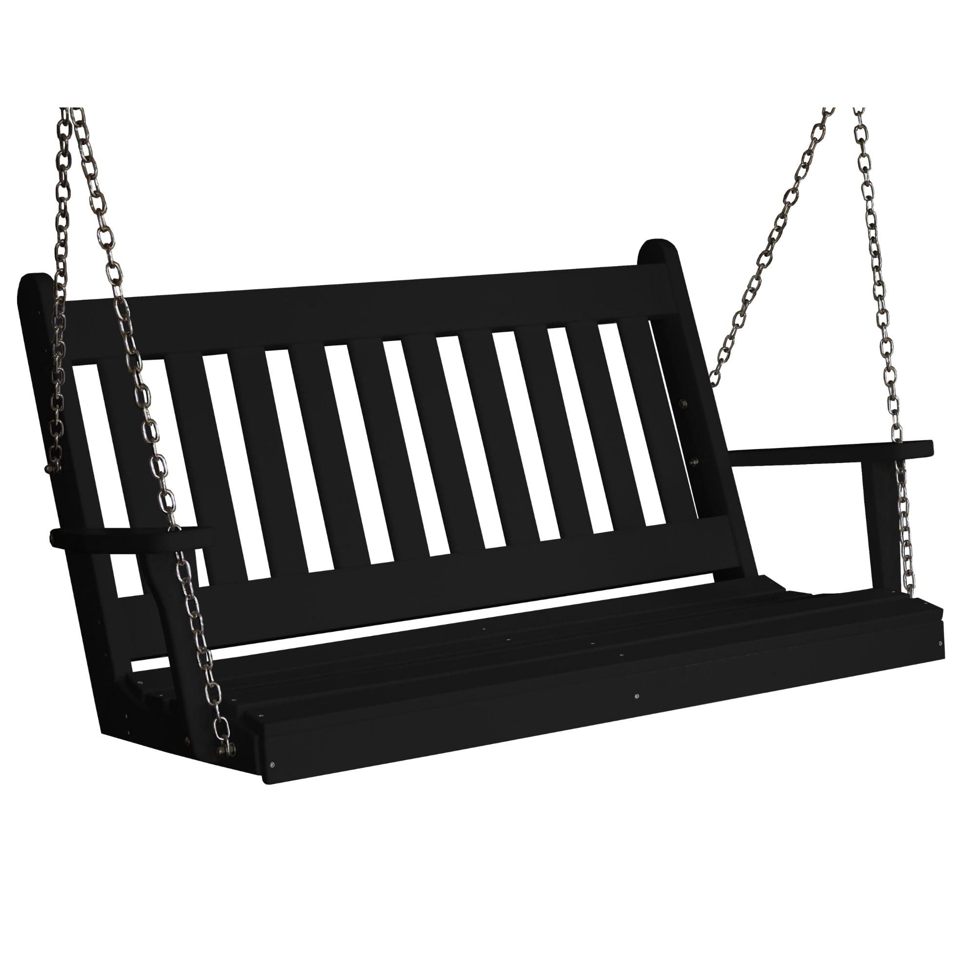 Keystone Amish Co. 5 Foot Franklin Poly Composite Porch Swing, Black