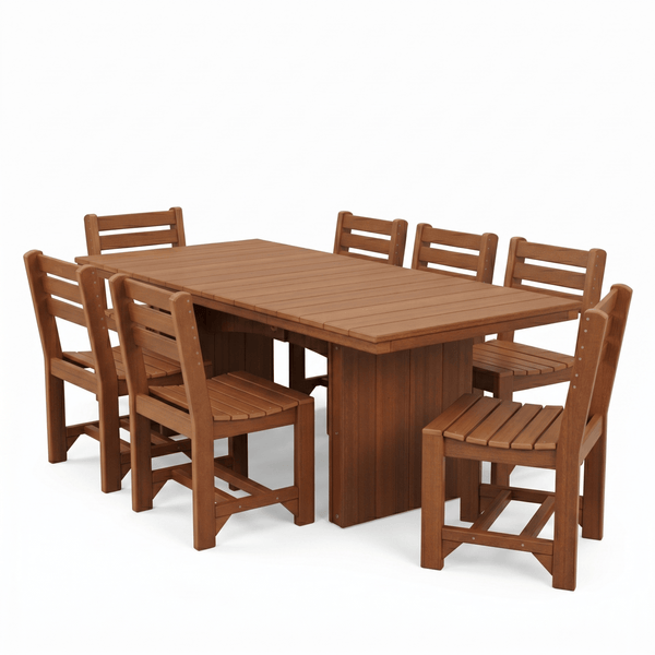 Luxcraft Urban 8-Person Rectangular Poly Dining Table & Chair Set