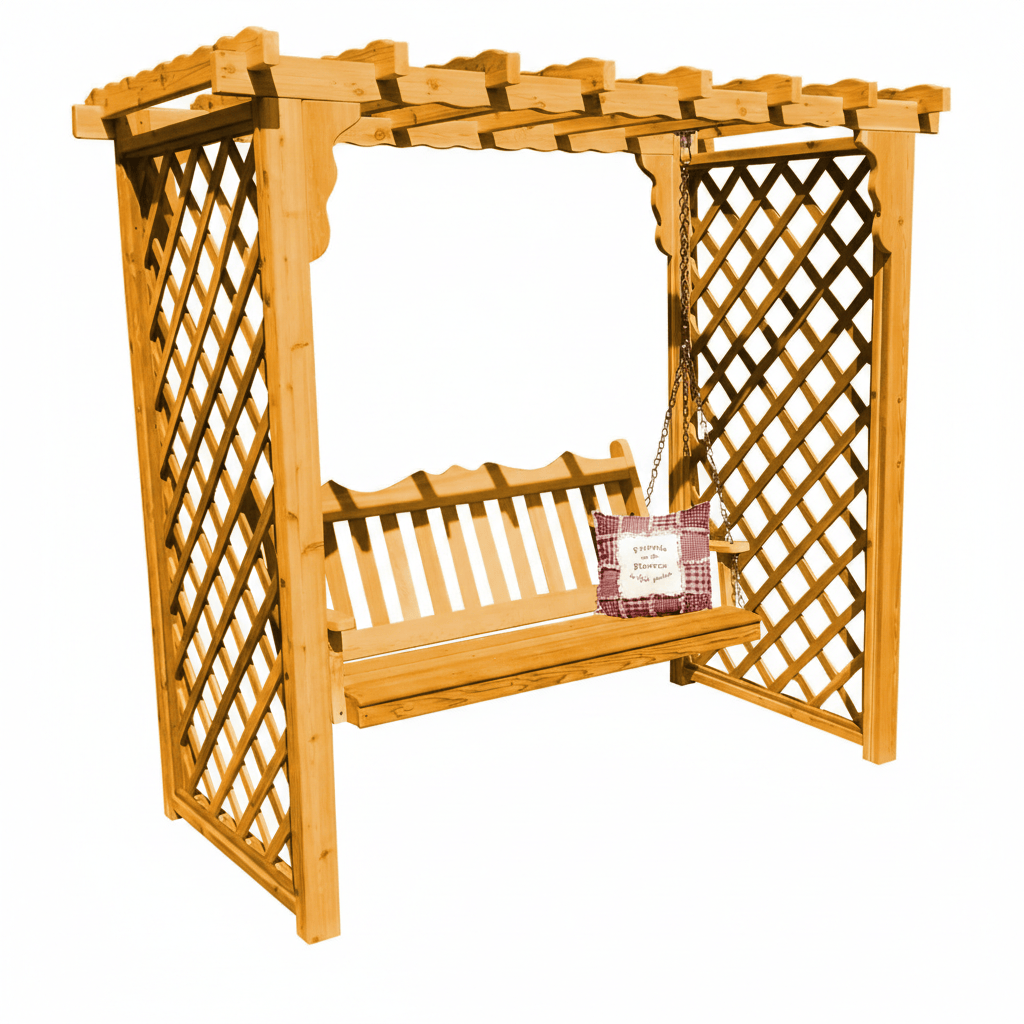 Heritage Lawncraft Manchester Cedar Garden Arbor with Swing