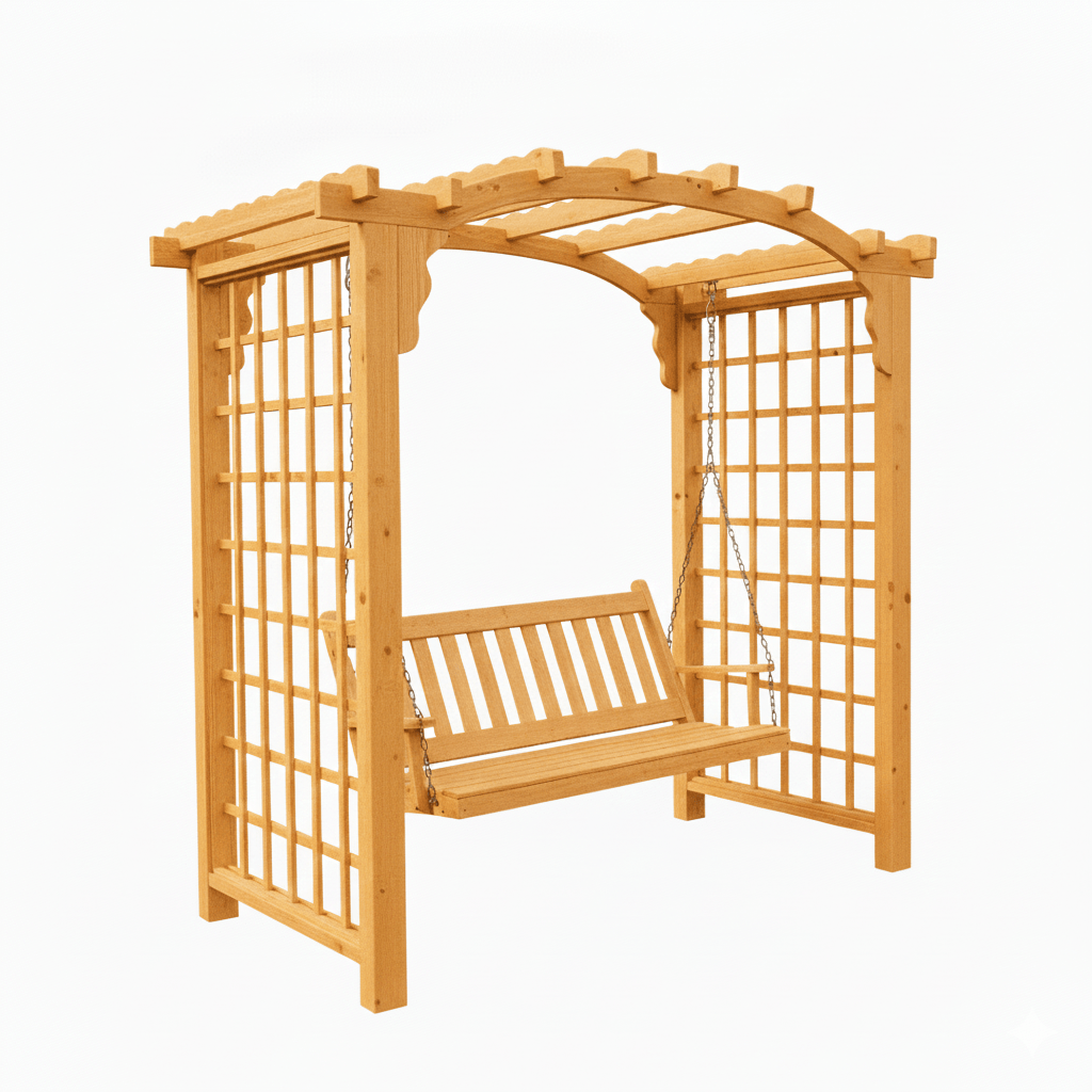 Heritage Lawncraft Georgetown Cedar Arbor Stand with Swing