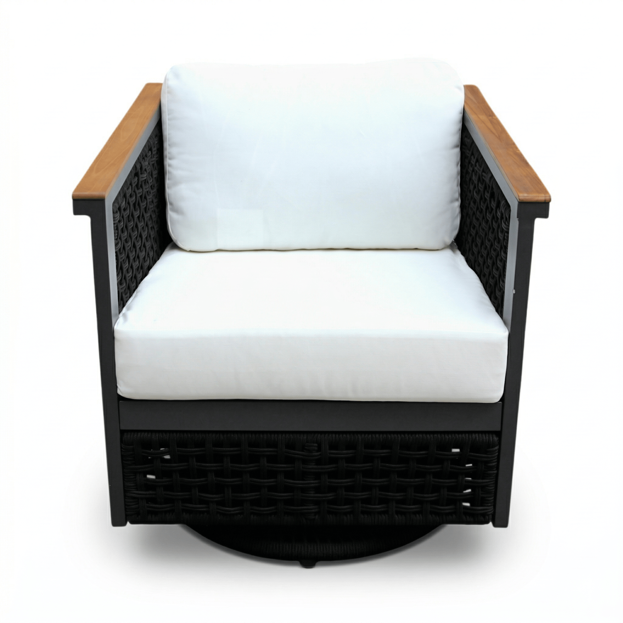 East Green Linden Swivel Chair with Cushions