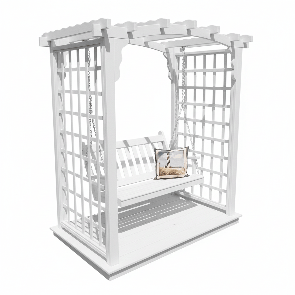 Heritage Lawncraft Georgetown Pressure Treated Arbor with Swing