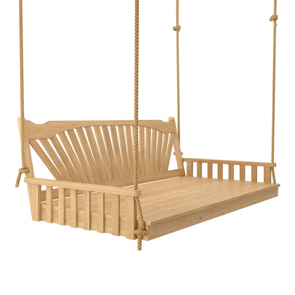 Keystone Amish Co. 4 Foot Sunburst Red Cedar Swing Bed, Unfinished