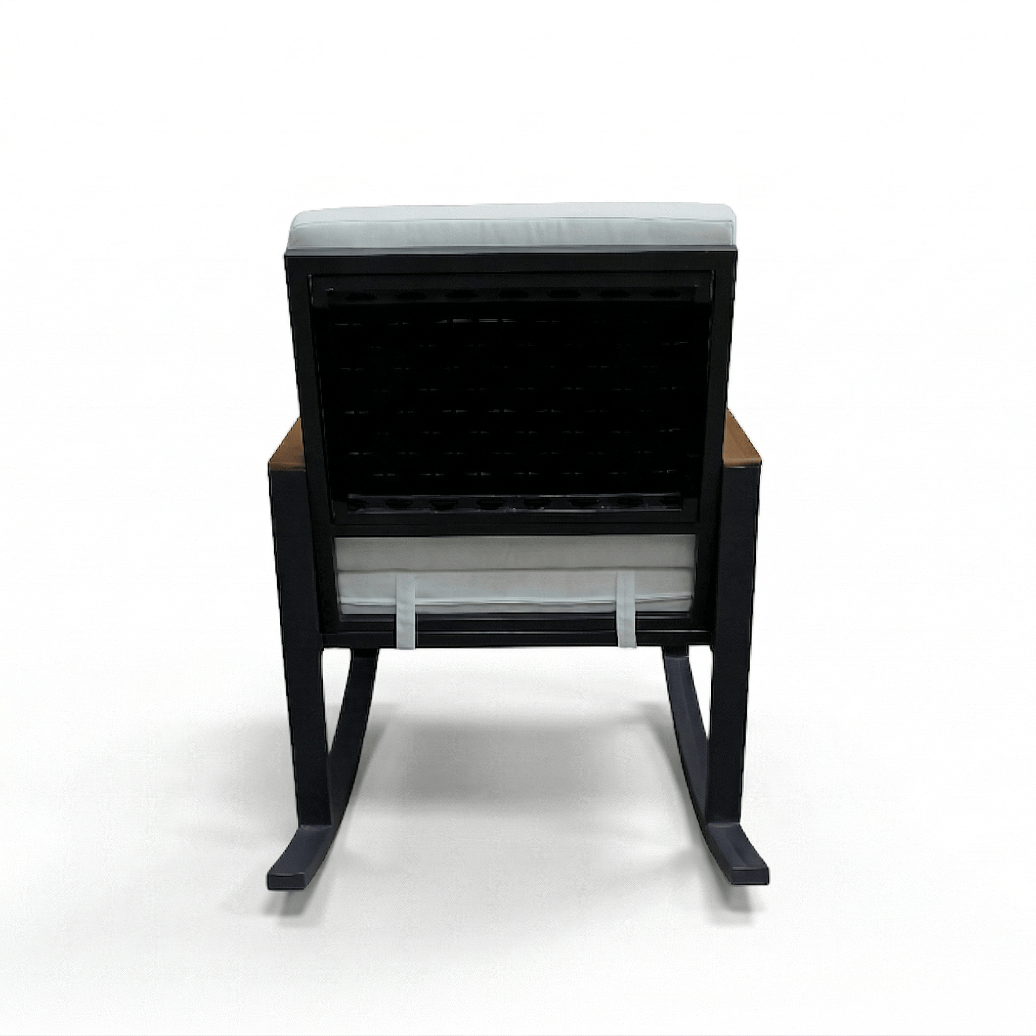 East Green Linden Teak and Aluminum Rocking Chair with Cushions