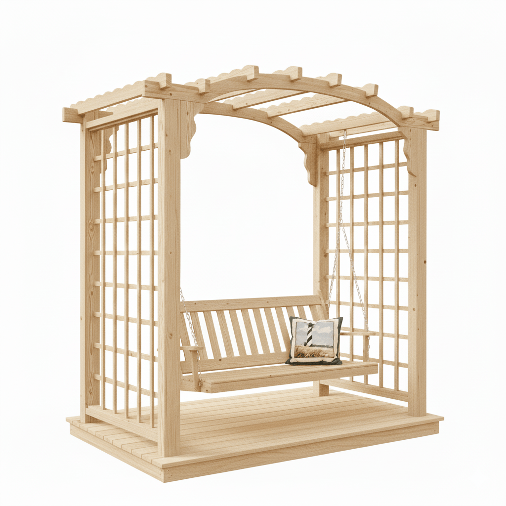 Heritage Lawncraft Georgetown Cedar Arbor Stand with Swing