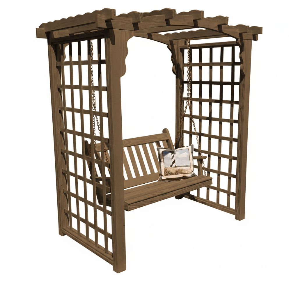 Heritage Lawncraft Georgetown Pressure Treated Arbor with Swing