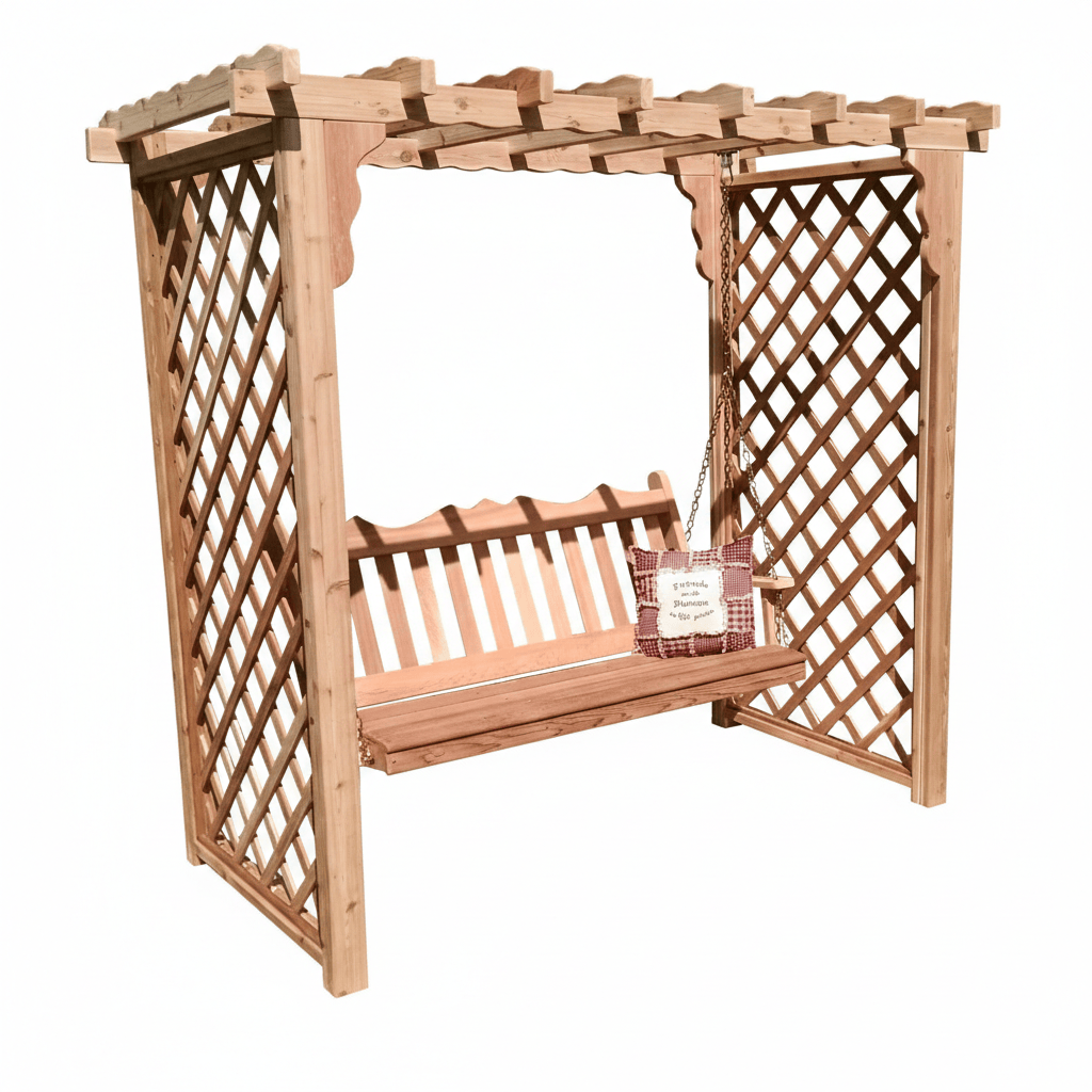 Heritage Lawncraft Manchester Cedar Garden Arbor with Swing