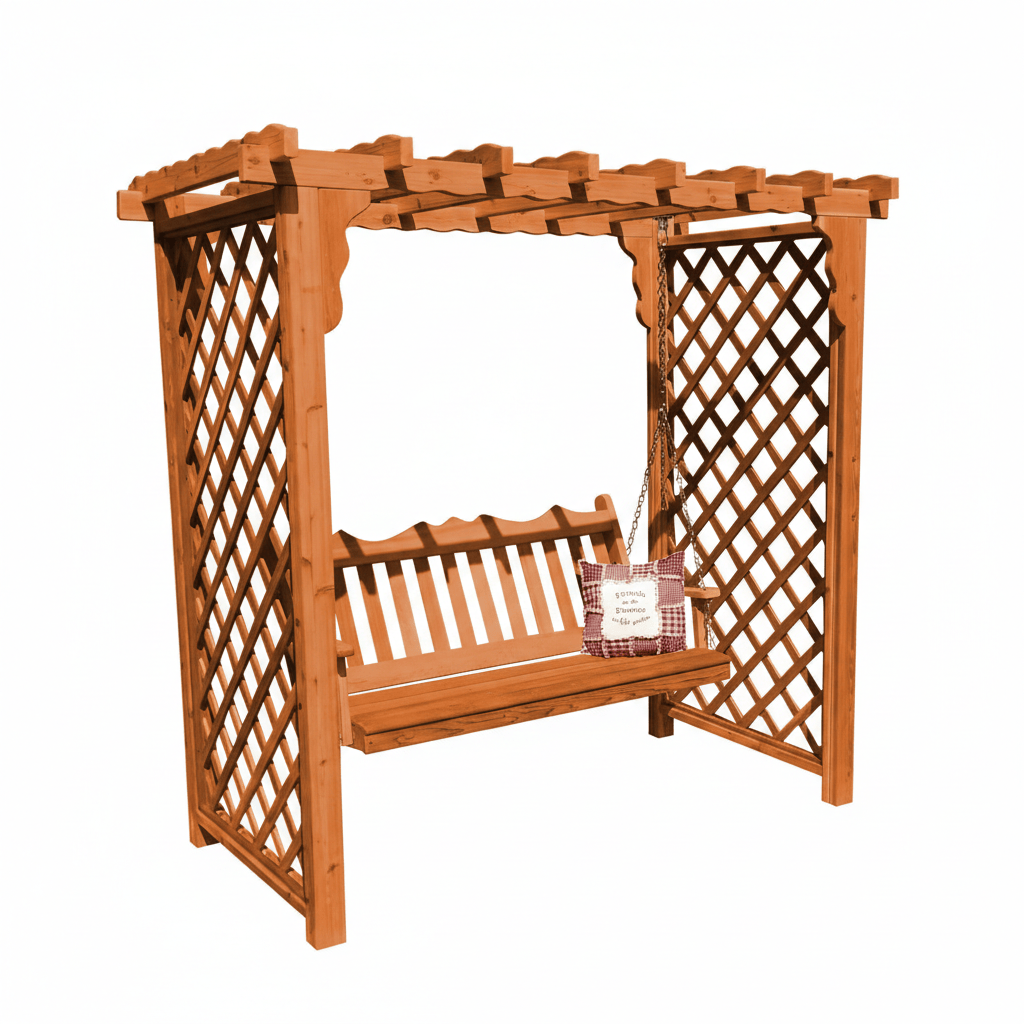 Heritage Lawncraft Manchester Cedar Garden Arbor with Swing