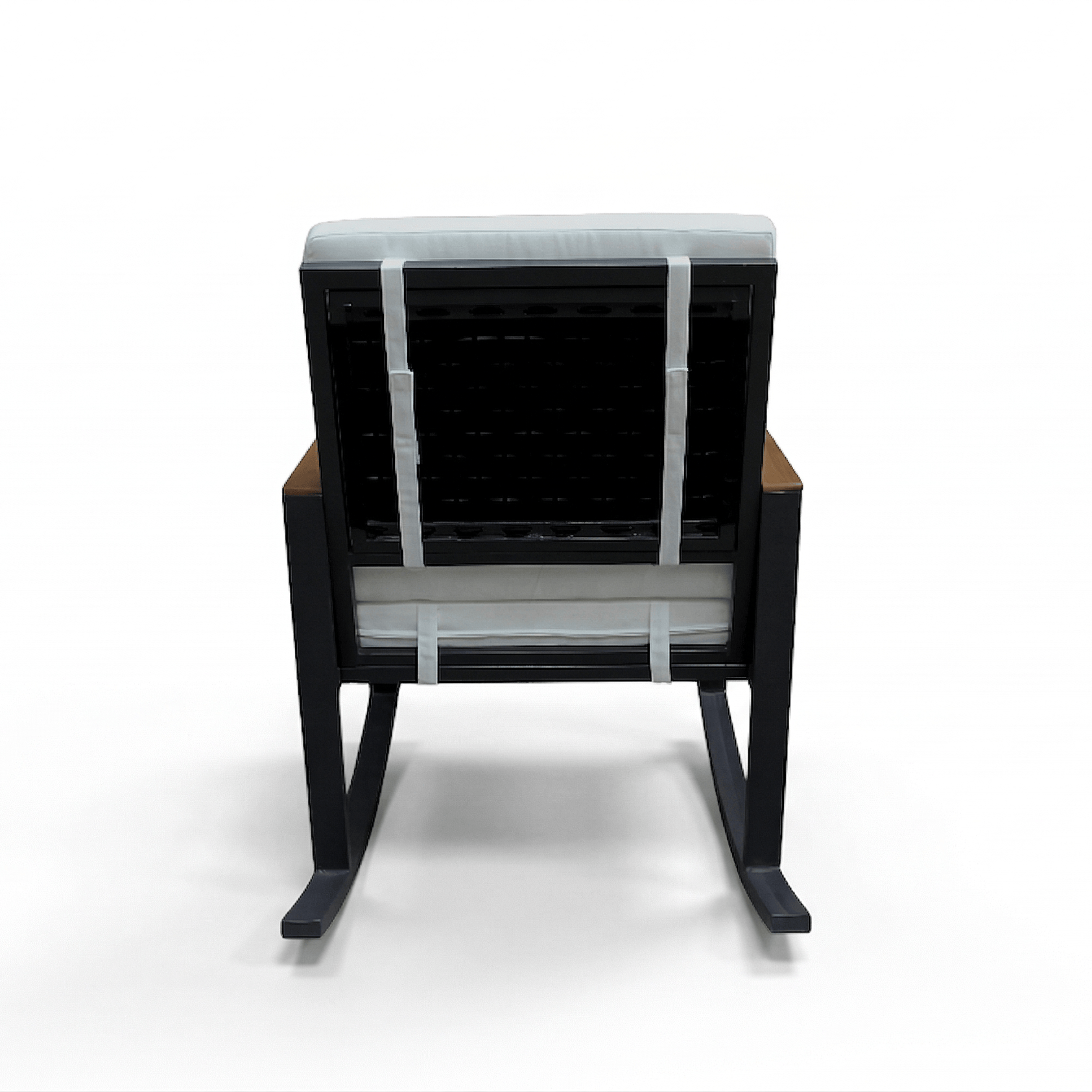 East Green Linden Teak and Aluminum Rocking Chair with Cushions