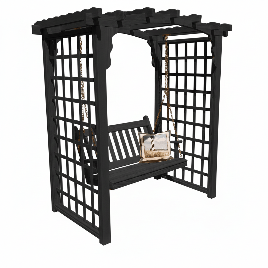 Heritage Lawncraft Georgetown Pressure Treated Arbor with Swing