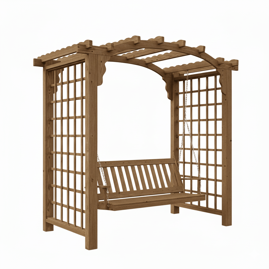 Heritage Lawncraft Georgetown Cedar Arbor Stand with Swing