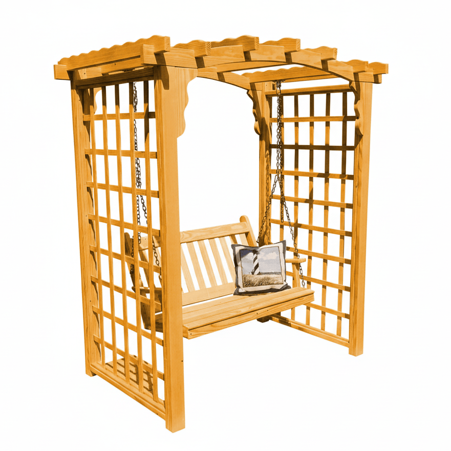 Heritage Lawncraft Georgetown Pressure Treated Arbor with Swing