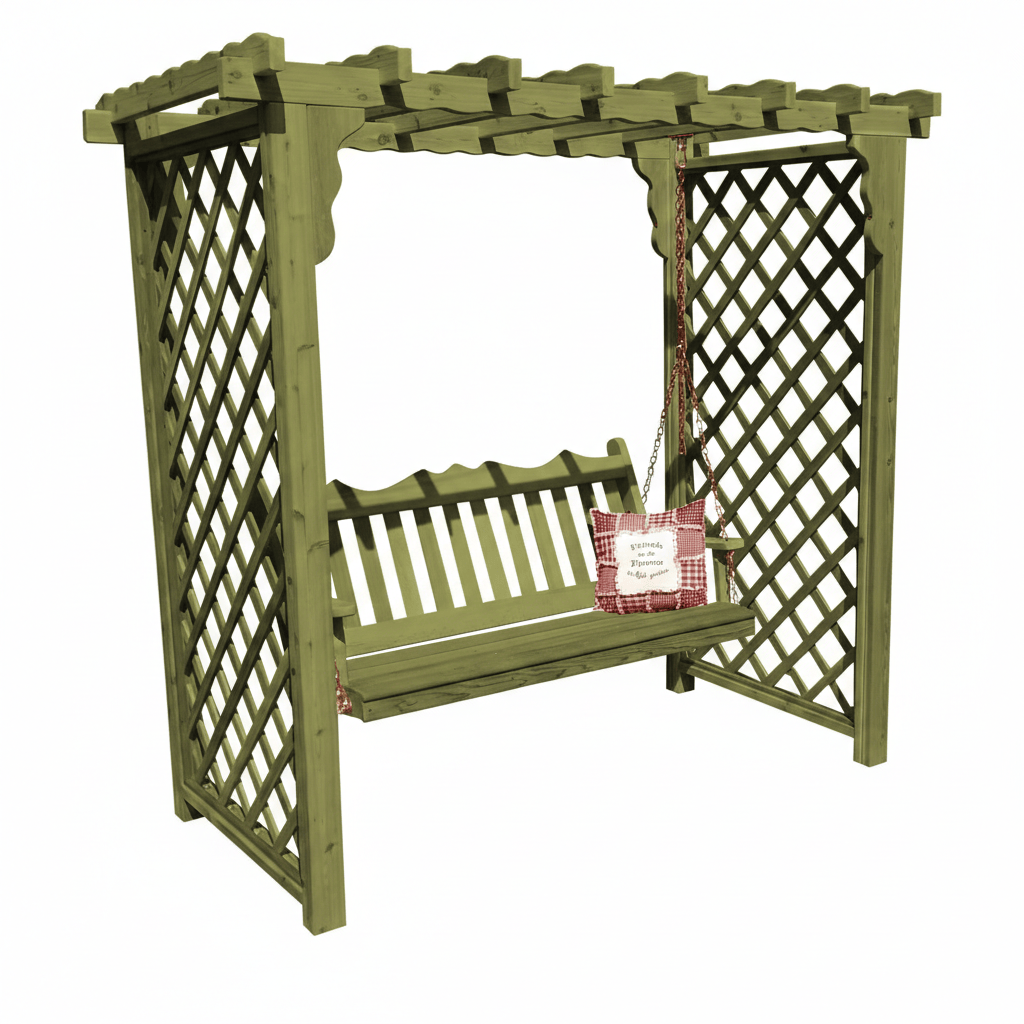Heritage Lawncraft Manchester Cedar Garden Arbor with Swing