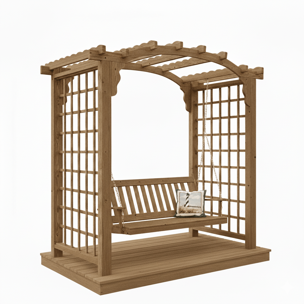 Heritage Lawncraft Georgetown Cedar Arbor Stand with Swing