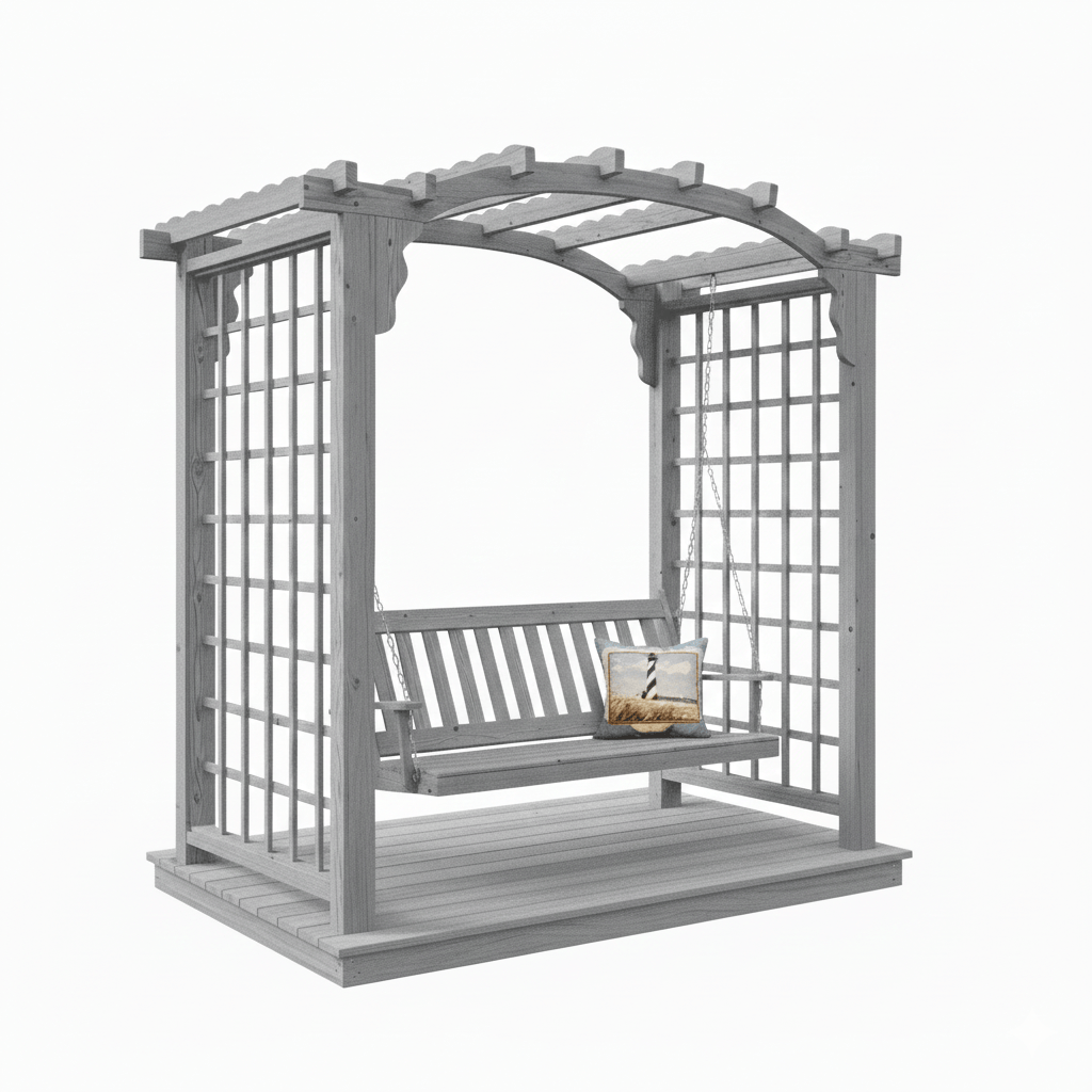 Heritage Lawncraft Georgetown Cedar Arbor Stand with Swing