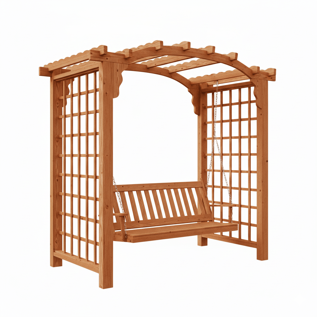 Heritage Lawncraft Georgetown Cedar Arbor Stand with Swing