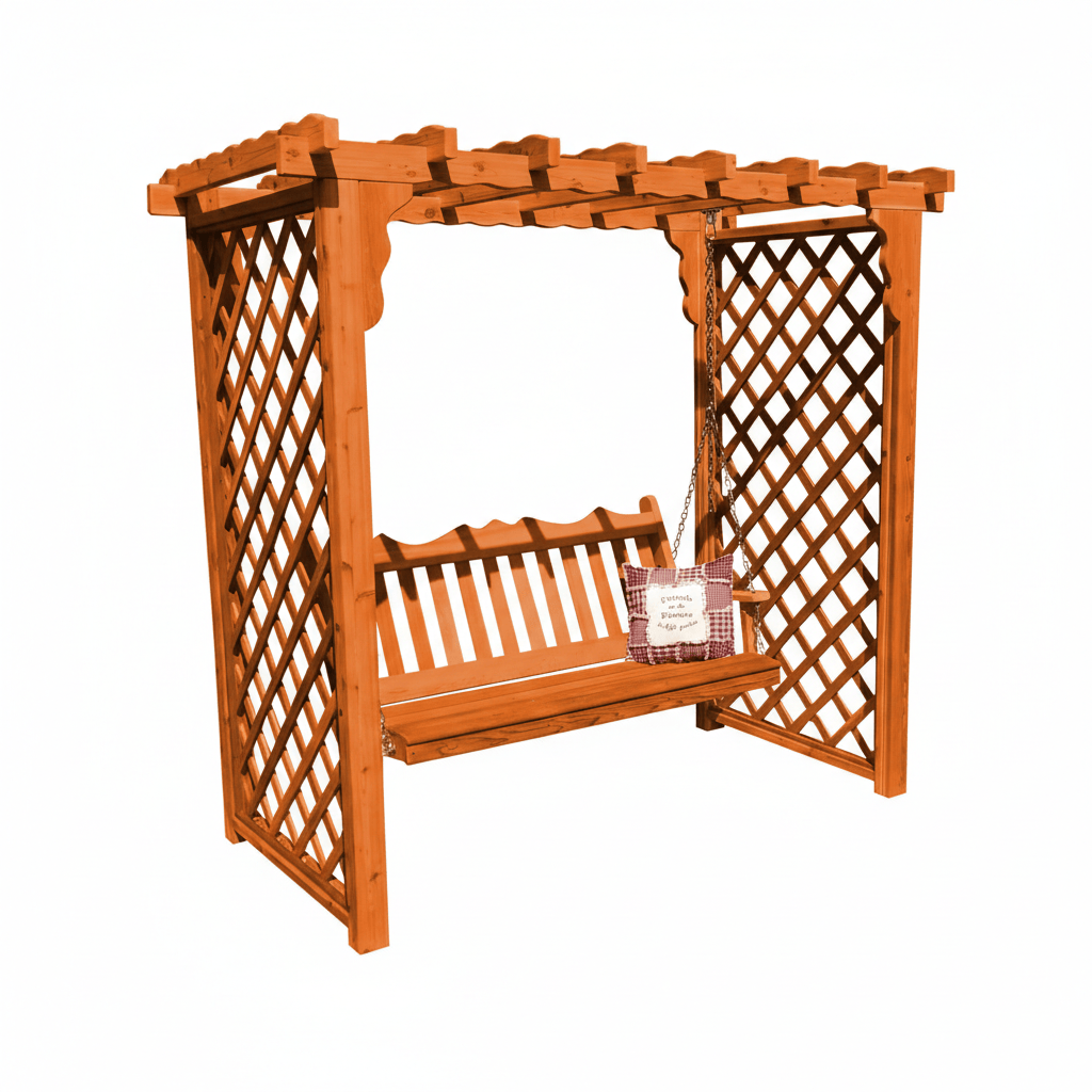 Heritage Lawncraft Manchester Cedar Garden Arbor with Swing