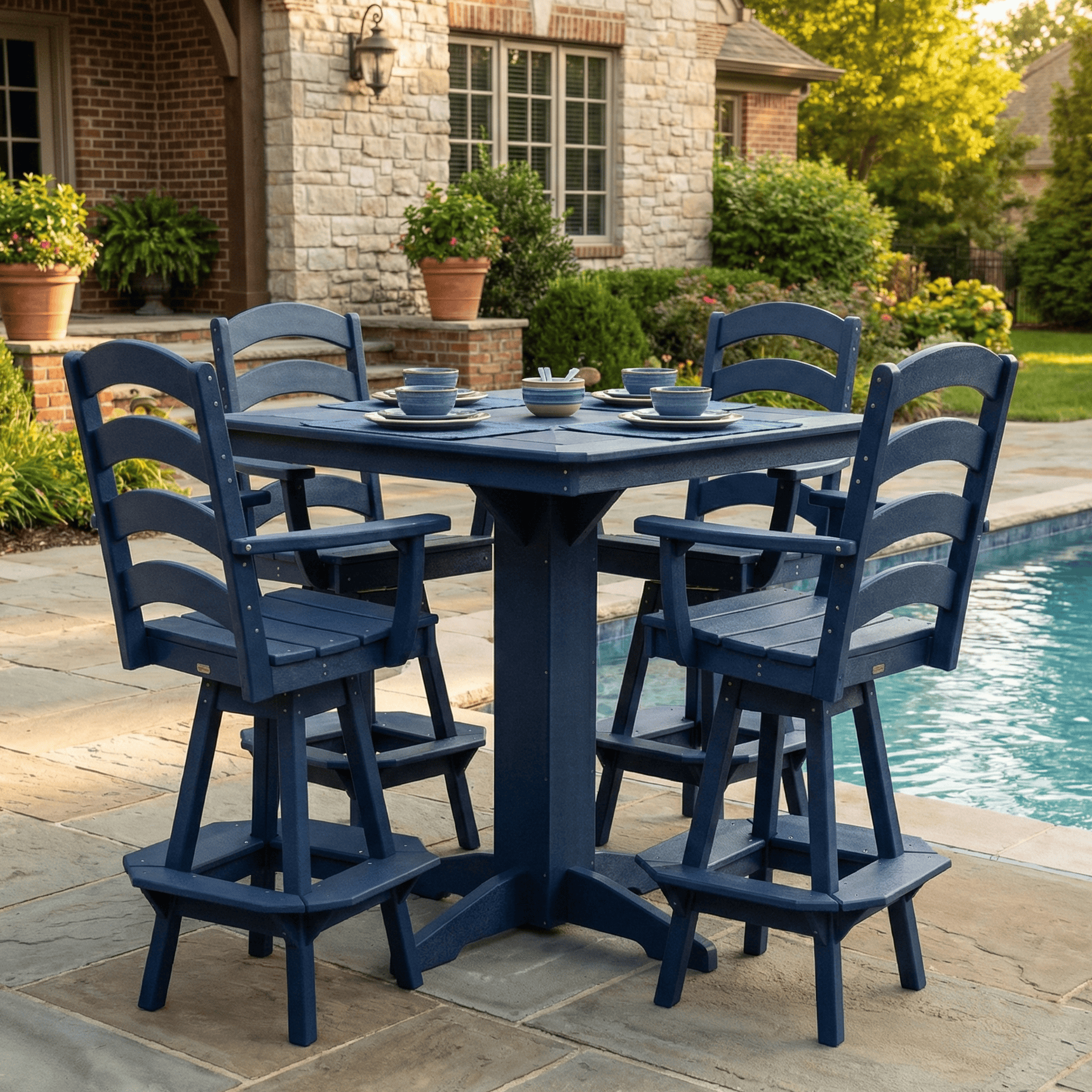 Keystone Amish Co. Josie 5-Piece Poly Outdoor Bar Dining Set