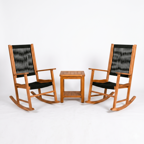 Hudson Conversation Set with Table, Black