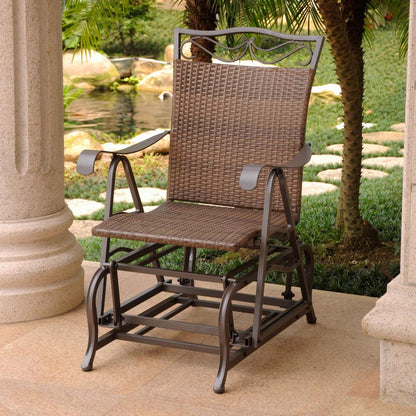 International Caravan Valencia Resin Wicker Single Patio Glider