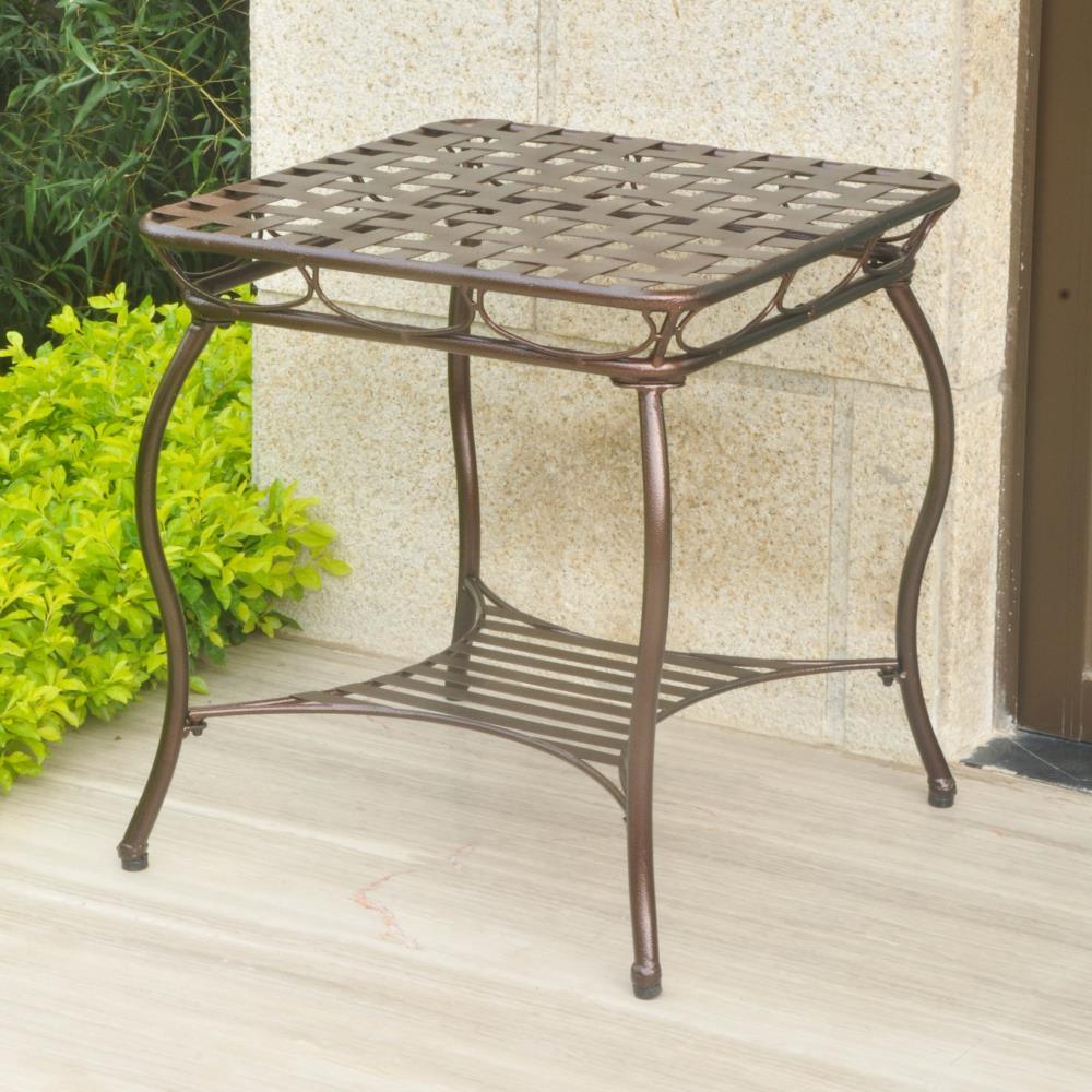 Santa Fe Side Table in Hammered Bronze