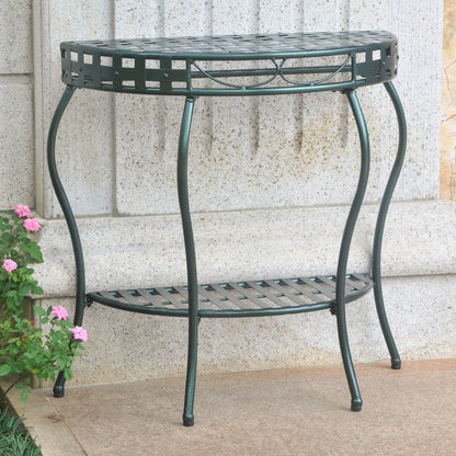 Santa Fe Curved Table in Hammered Green