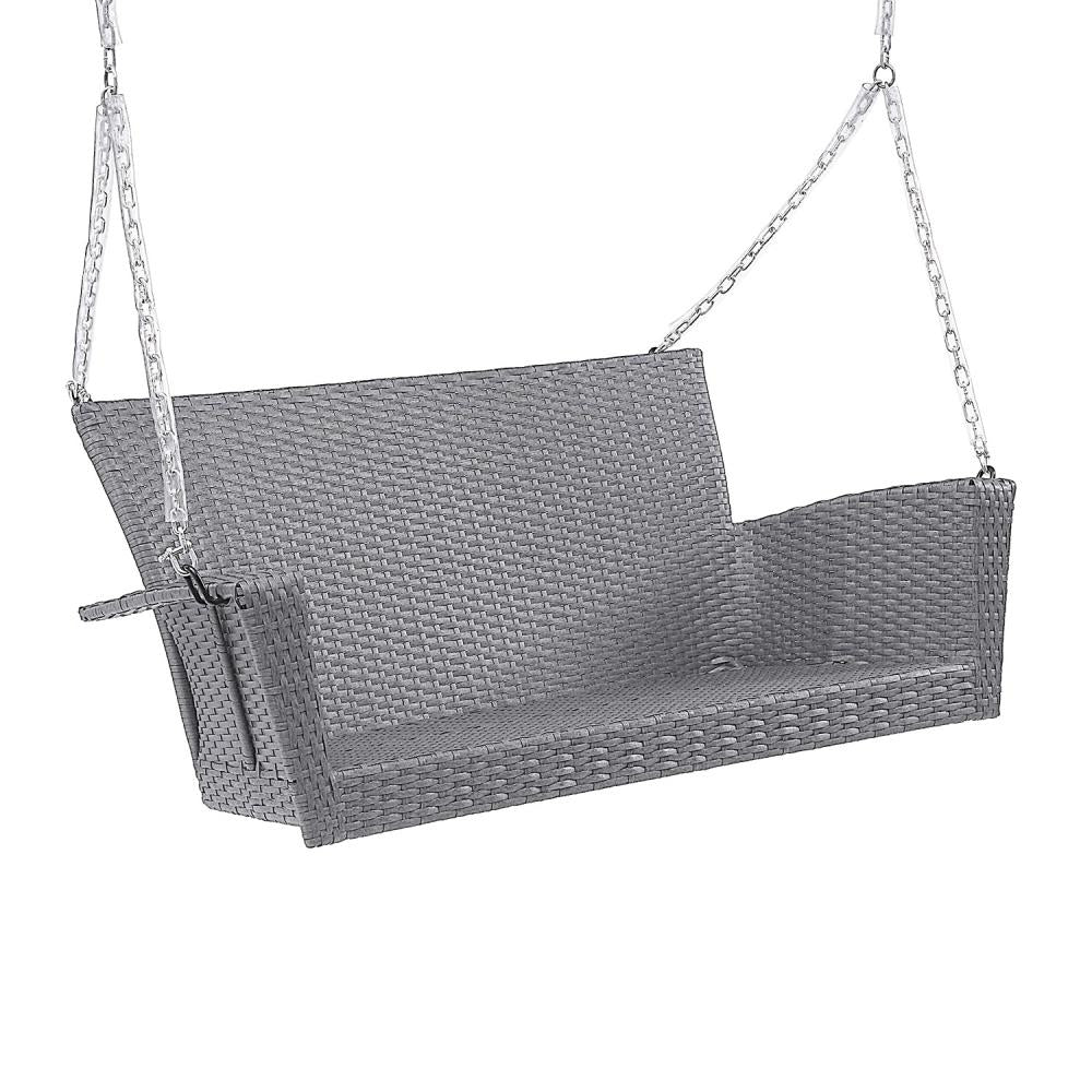 Kingston Resin Wicker Porch Swing in Weathered Grey