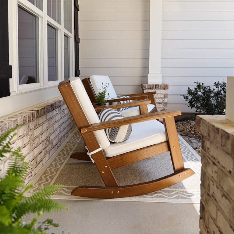 Amish Casual Deep Seated Outdoor Rocking Chair with Cushion