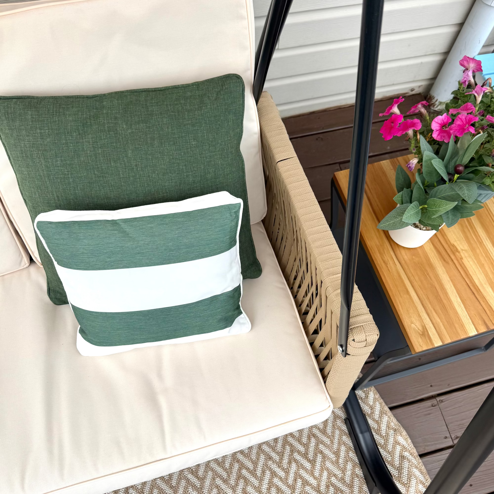 East Green Square Outdoor Accent Pillow