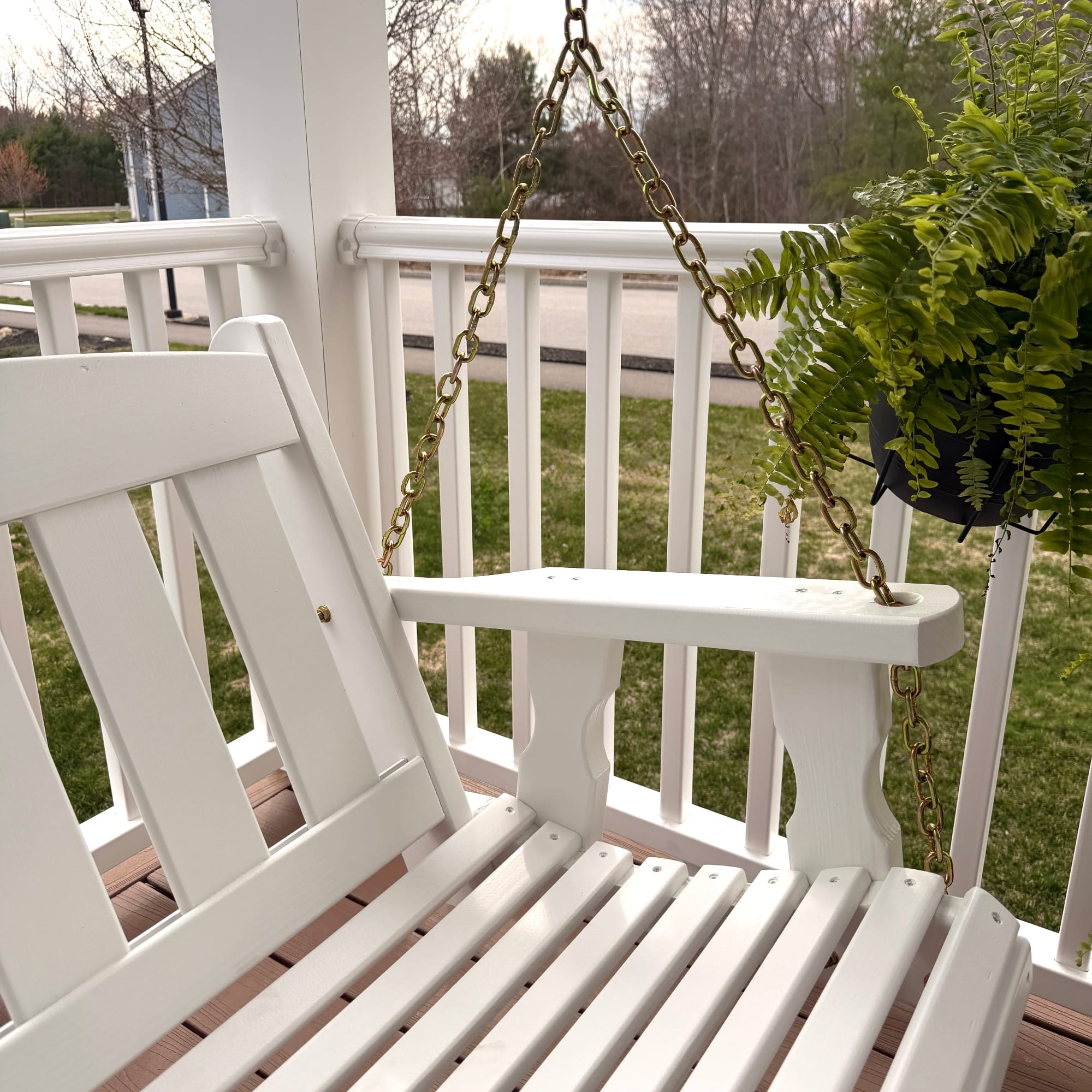 Amish Casual 6 Foot Semi-Solid White Mission Porch Swing