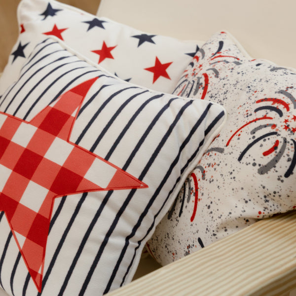 East Green Outdoor Patriotic 14"x14" Accent Pillow