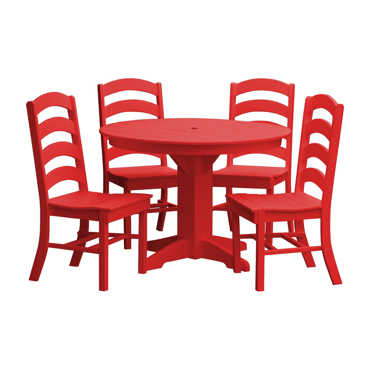 Keystone Amish Co. Josie 5-Piece Poly Outdoor Dining Set with Round Table