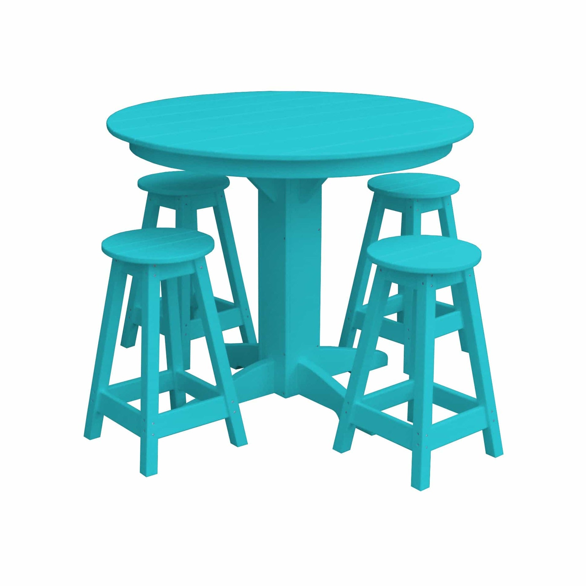 Keystone Amish Co. Poly Composite Sierra 5-Piece Counter Height Dining Set with Round Table