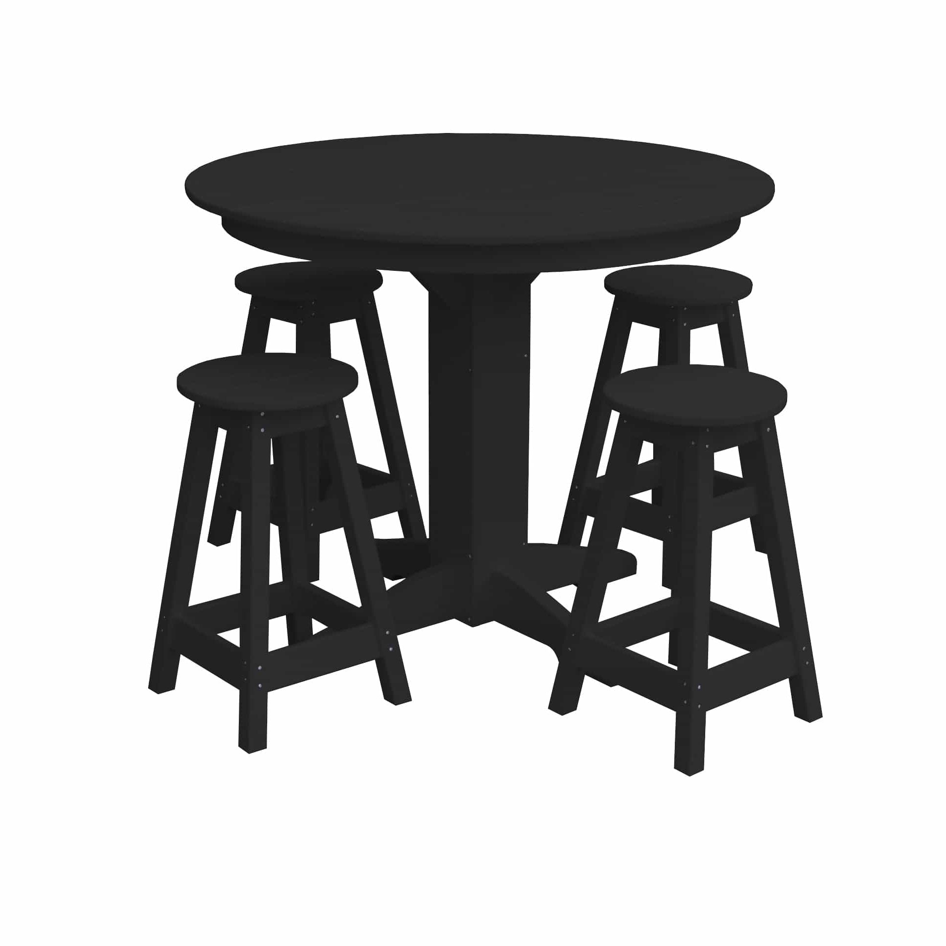 Keystone Amish Co. Poly Composite Sierra 5-Piece Counter Height Dining Set with Round Table