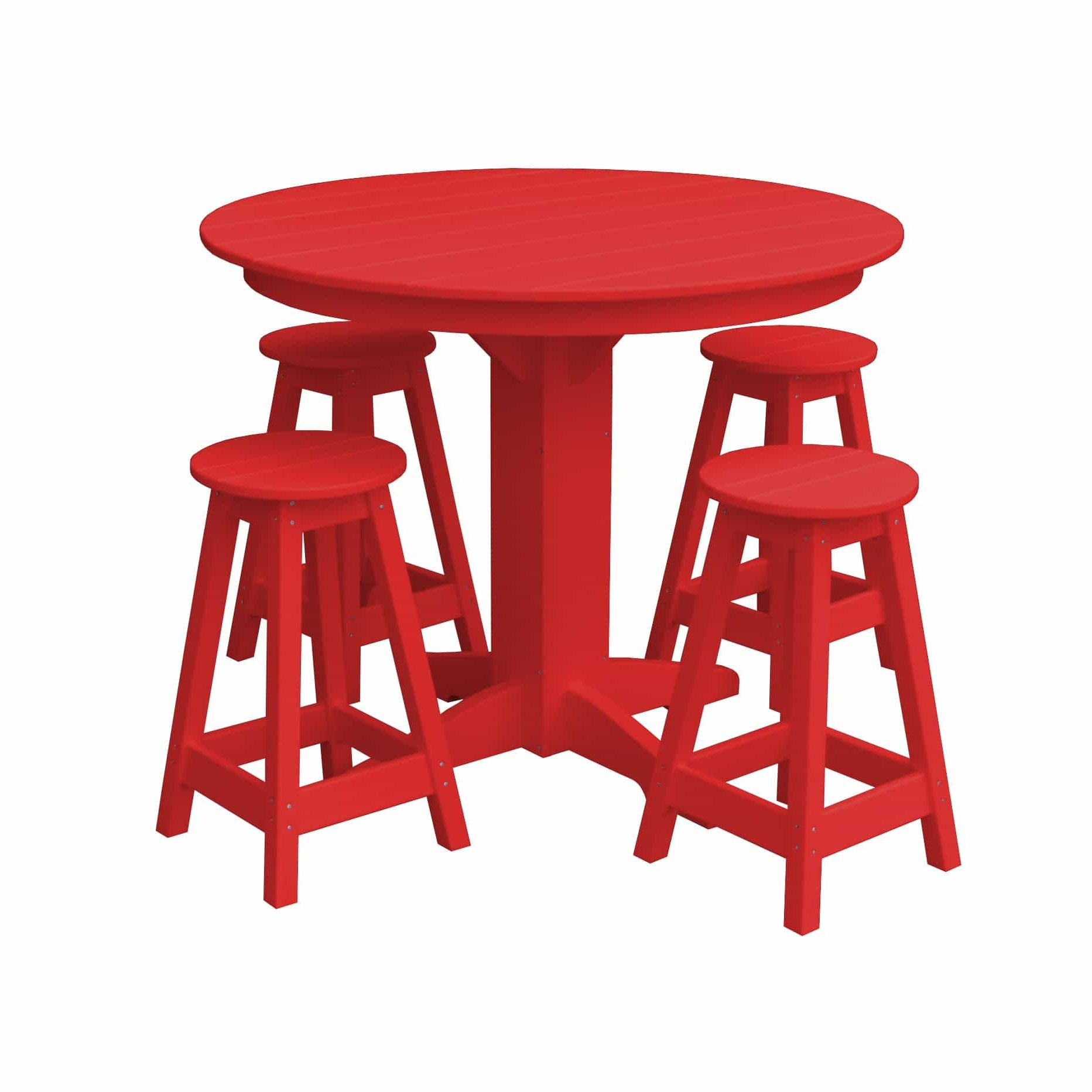 Keystone Amish Co. Poly Composite Sierra 5-Piece Counter Height Dining Set with Round Table