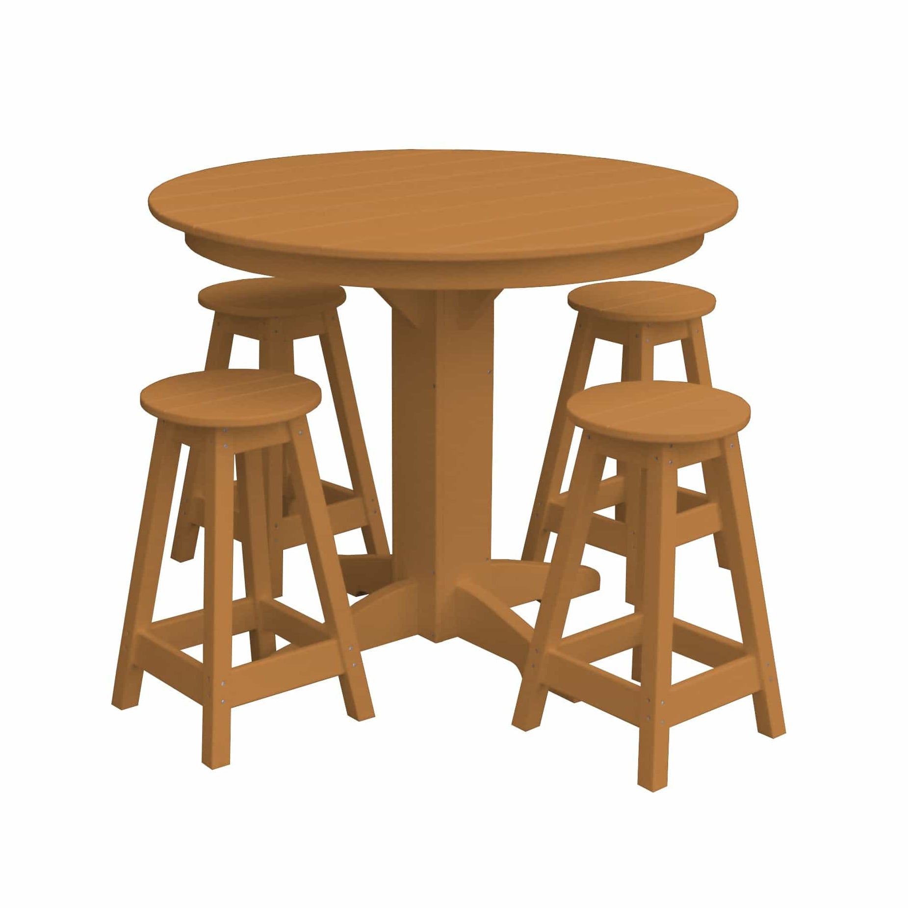 Keystone Amish Co. Poly Composite Sierra 5-Piece Counter Height Dining Set with Round Table