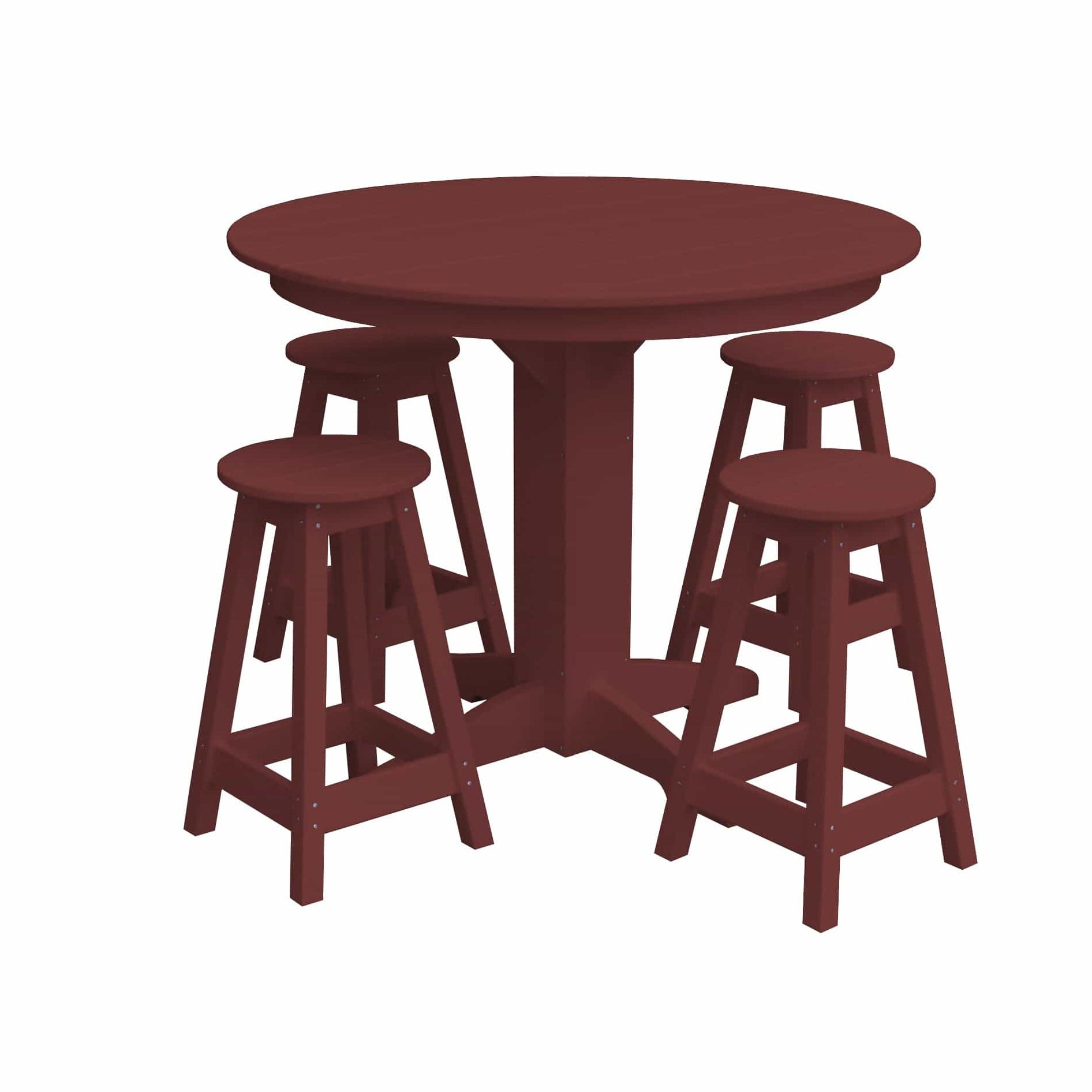 Keystone Amish Co. Poly Composite Sierra 5-Piece Counter Height Dining Set with Round Table