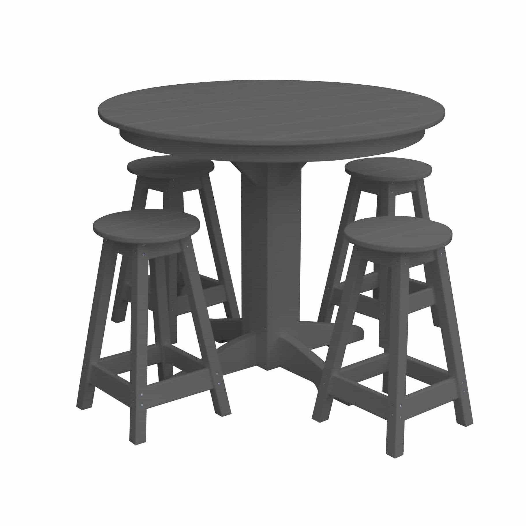 Keystone Amish Co. Poly Composite Sierra 5-Piece Counter Height Dining Set with Round Table