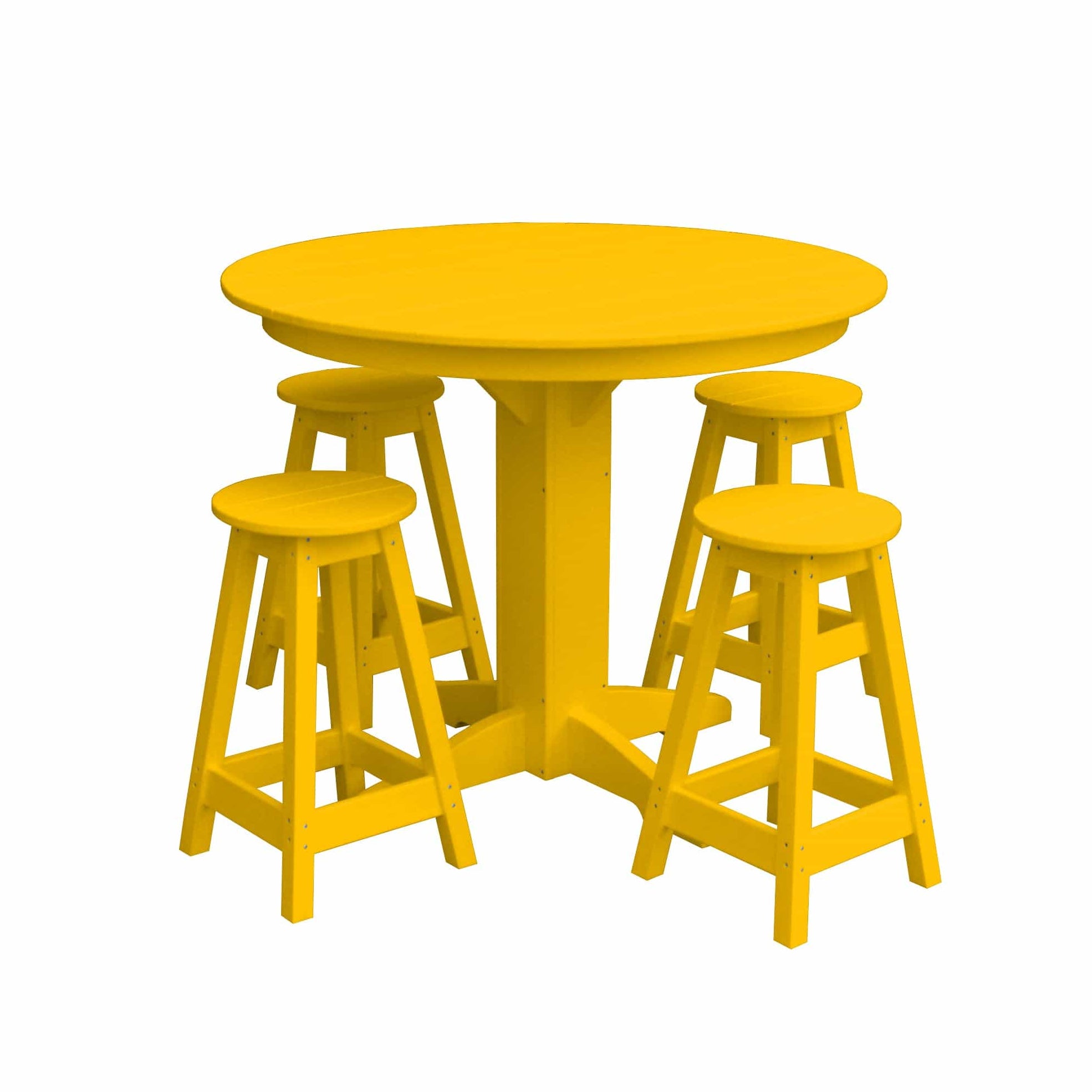 Keystone Amish Co. Poly Composite Sierra 5-Piece Counter Height Dining Set with Round Table