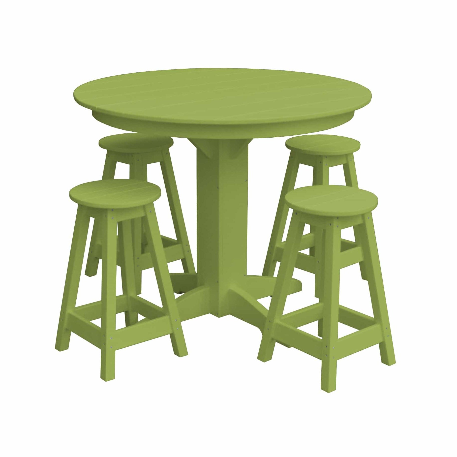 Keystone Amish Co. Poly Composite Sierra 5-Piece Counter Height Dining Set with Round Table