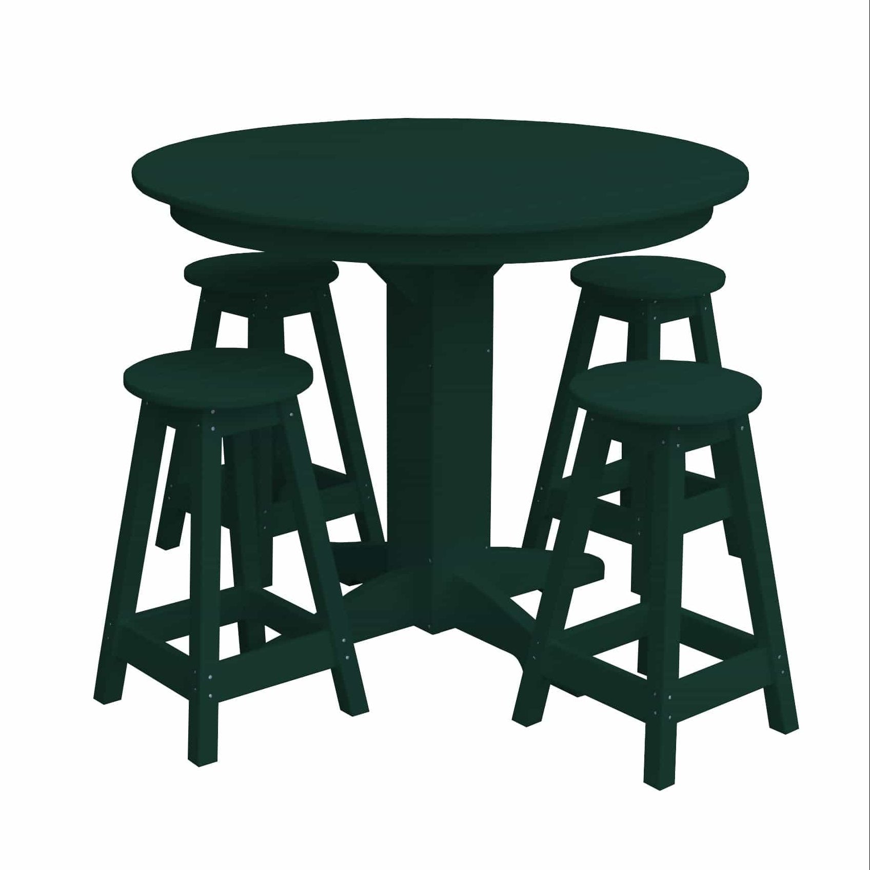 Keystone Amish Co. Poly Composite Sierra 5-Piece Counter Height Dining Set with Round Table