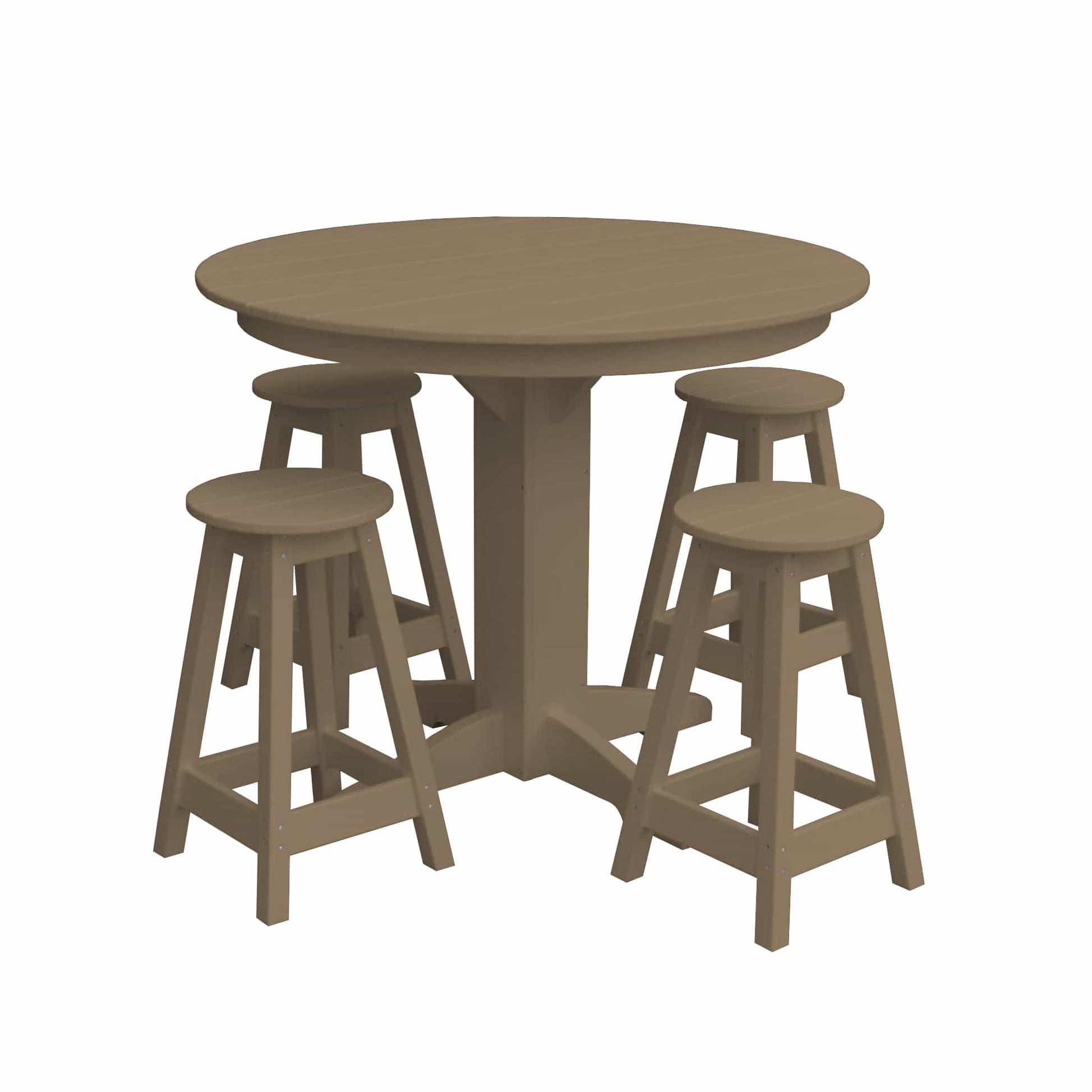 Keystone Amish Co. Poly Composite Sierra 5-Piece Counter Height Dining Set with Round Table
