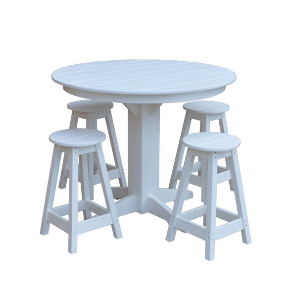 Keystone Amish Co. Poly Composite Sierra 5-Piece Counter Height Dining Set with Round Table