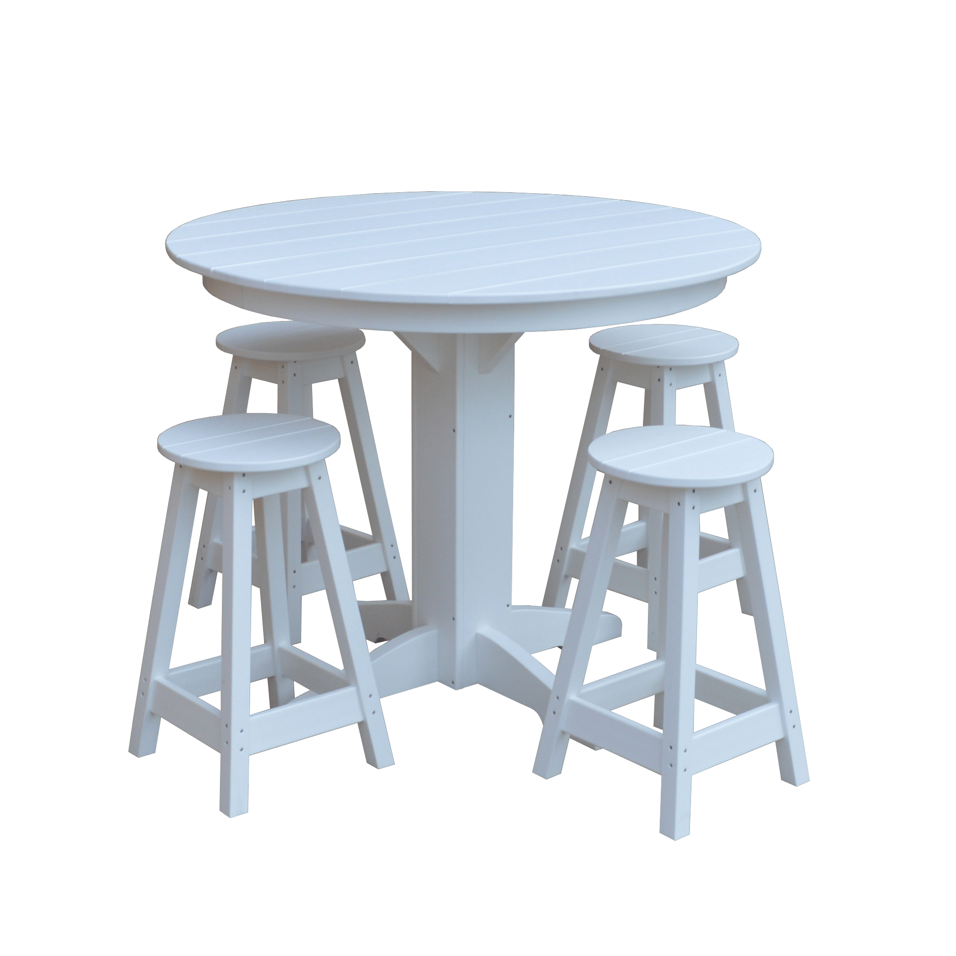 Keystone Amish Co. Poly Composite Sierra 5-Piece Counter Height Dining Set with Round Table