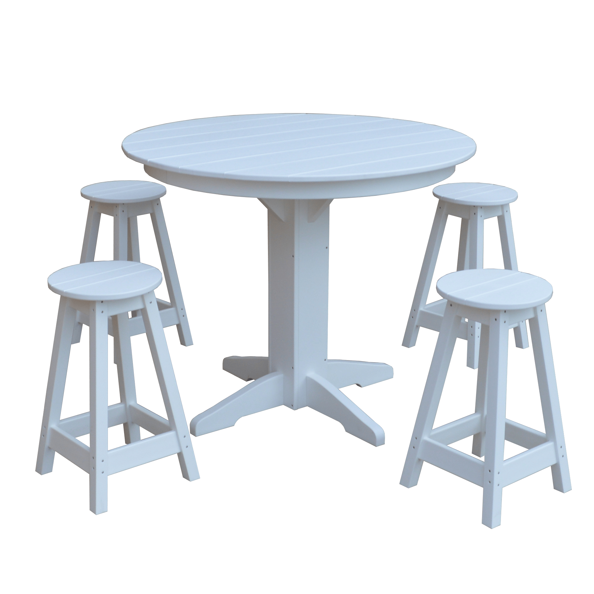 Keystone Amish Co. Poly Composite Sierra 5-Piece Counter Height Dining Set with Round Table