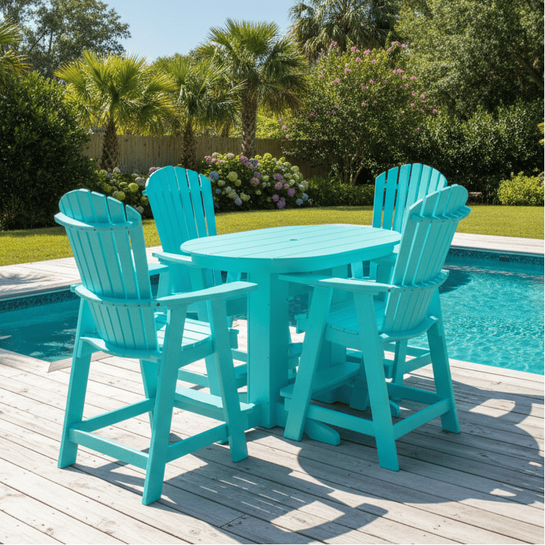 Keystone Amish Co. Sunburst 5-Piece Poly Counter Height Oval Dining Se