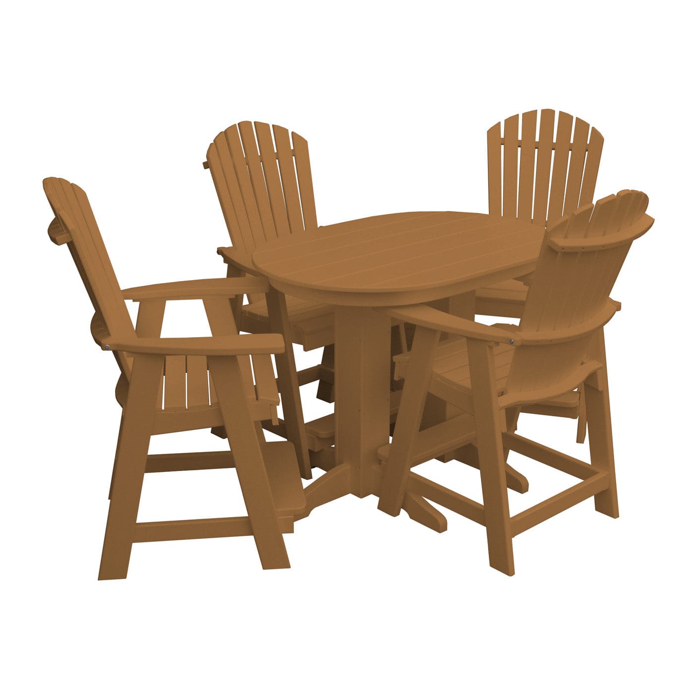 Keystone Amish Co. Sunburst 5-Piece Poly Counter Height Oval Dining Set