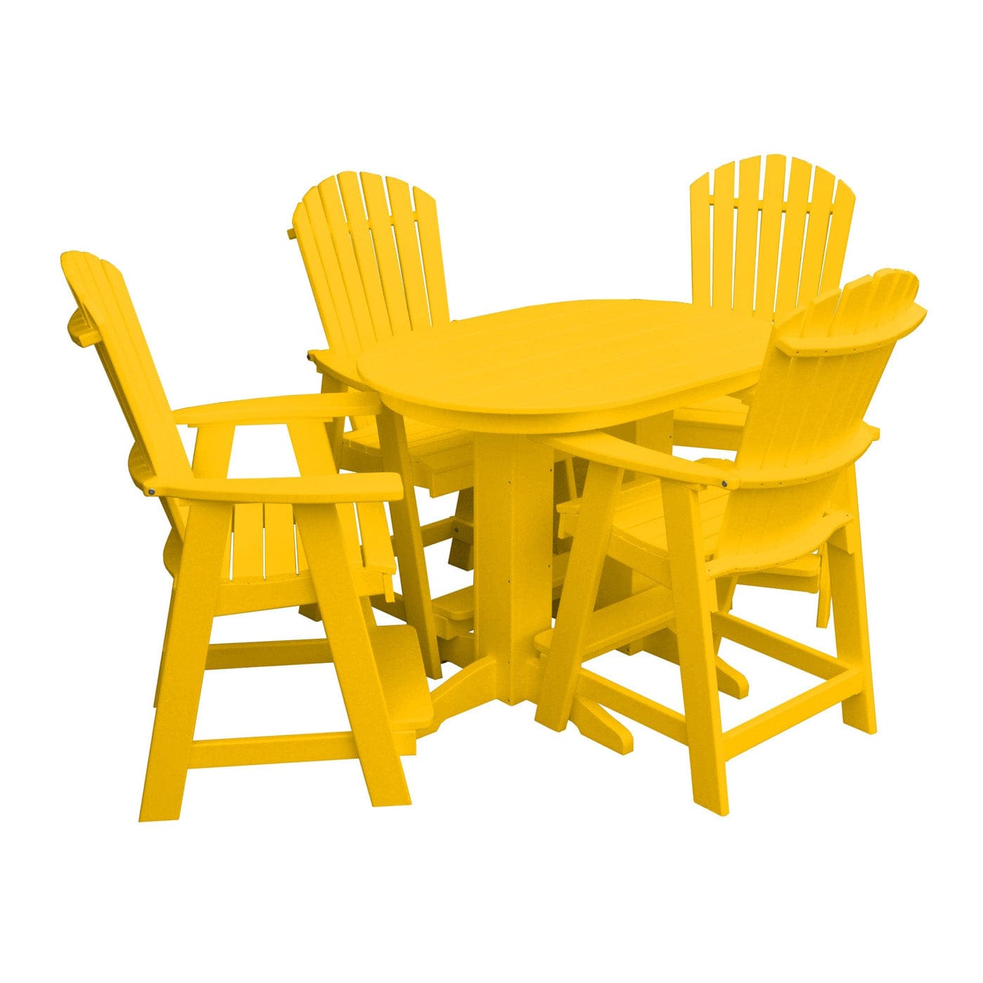 Keystone Amish Co. Sunburst 5-Piece Poly Counter Height Oval Dining Set